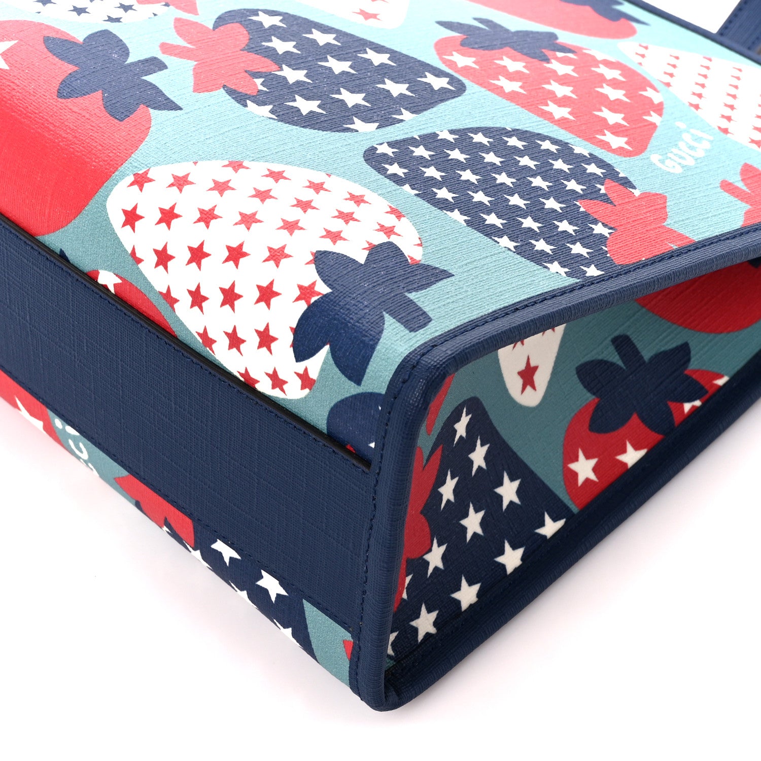 Gucci Coated Canvas Strawberry Stars Childrens Tote Red White Blue 11 of 11