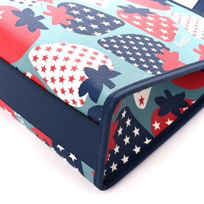 Gucci Coated Canvas Strawberry Stars Childrens Tote Red White Blue 11 of 11