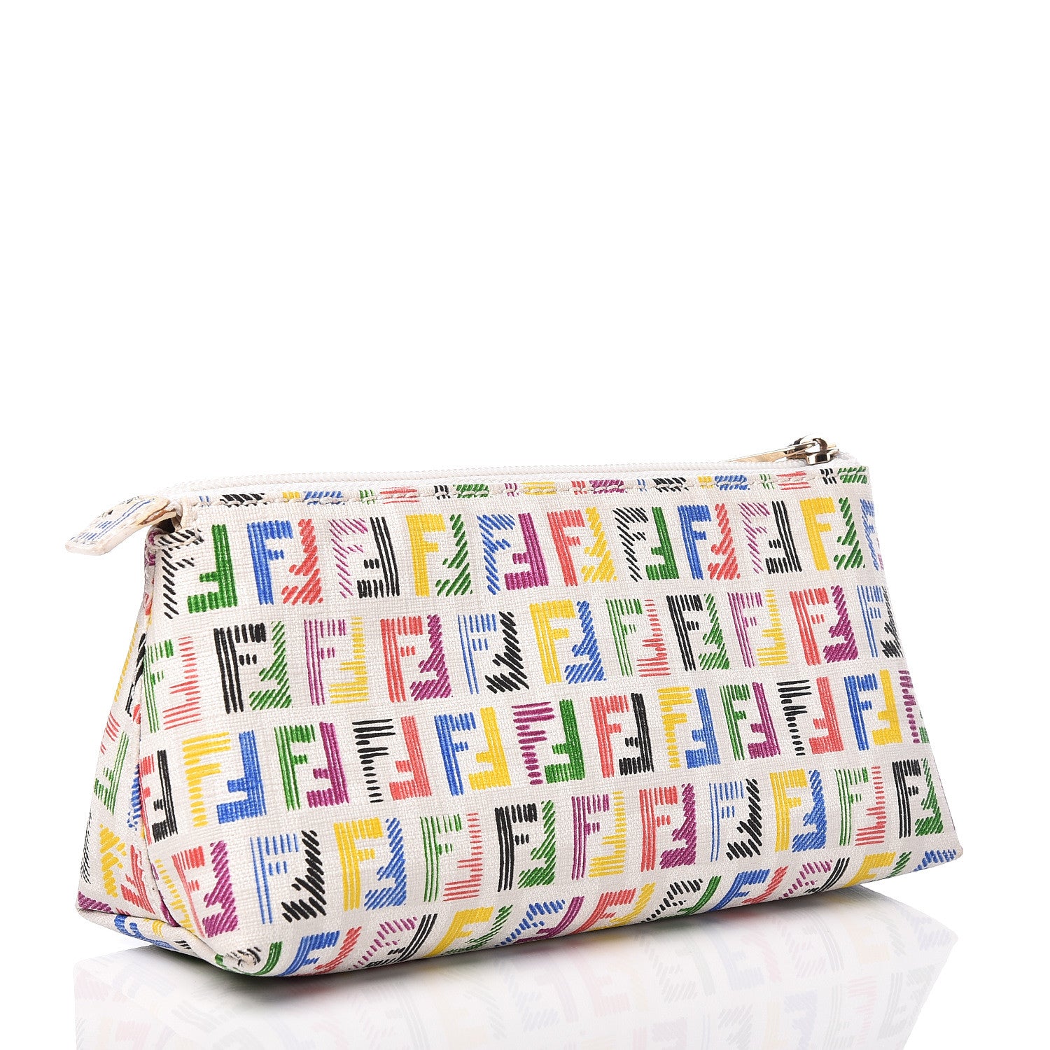 Fendi Zucchino Spalmati FF Multicolor Cosmetic Pouch White Multicolor 3 of 7