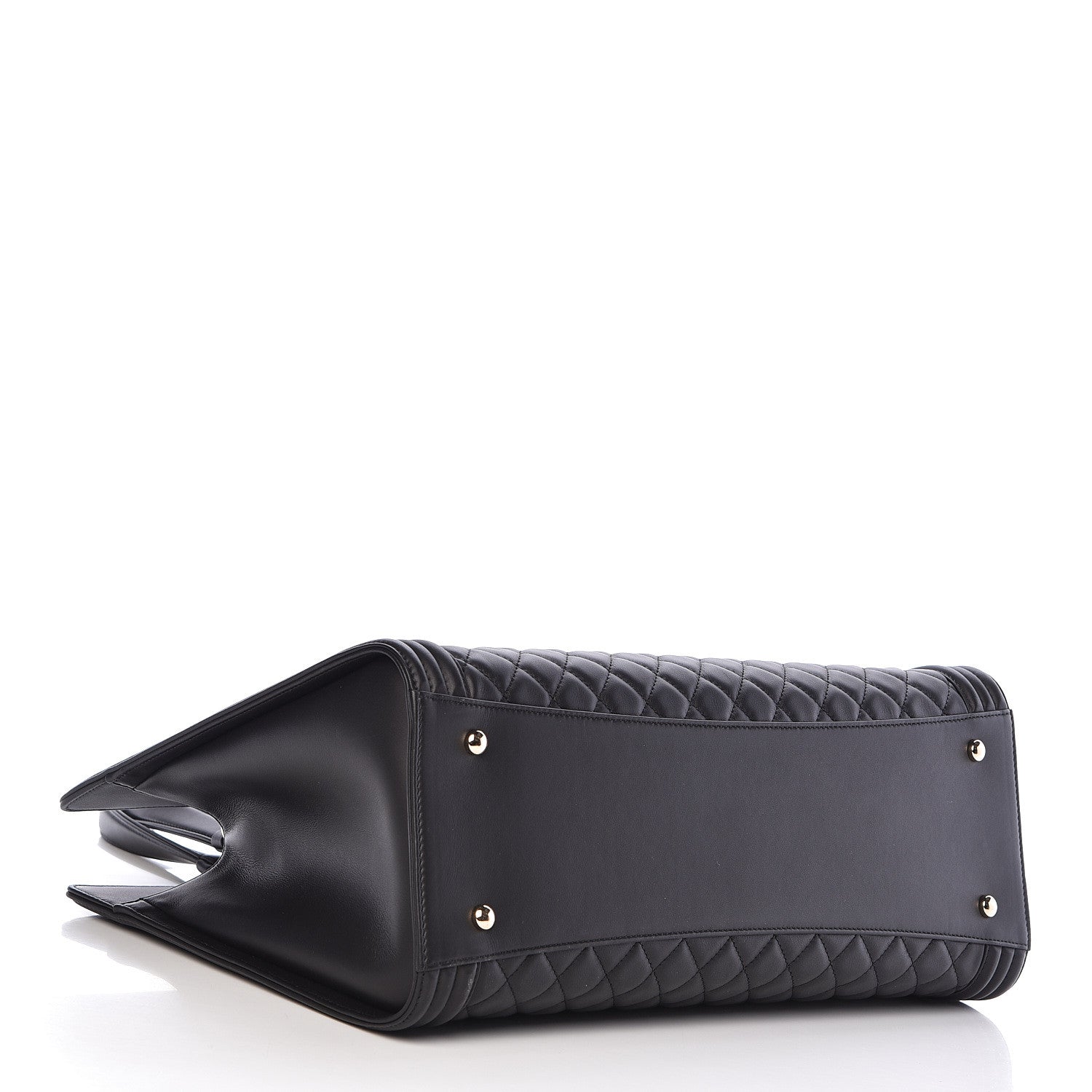 Chanel Calfskin Quilted Boy Shopping Tote Black 4 of 10