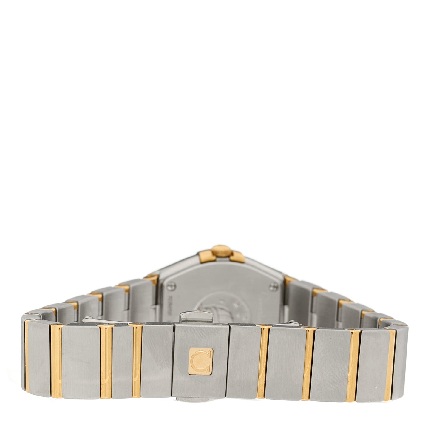 Stainless Steel 18K Yellow Gold Diamond Bezel Mother of Pearl 24mm Constellation Quartz Watch 123.25.24.60.05.001