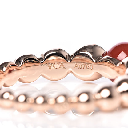 Van Cleef & Arpels 18K Rose Gold Carnelian Perlee Couleurs Variation Ring 50 5.25 4 of 7