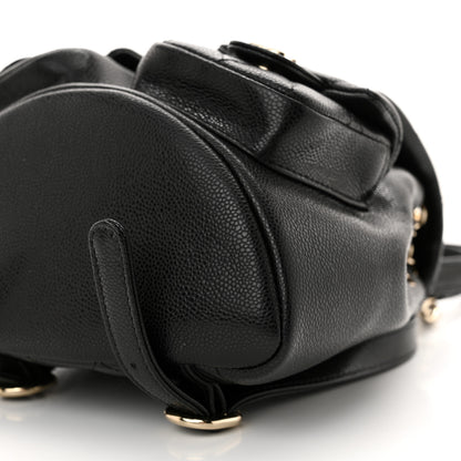 Chanel Shiny Caviar Quilted Small Duma Pockets Drawstring Backpack Black 10 of 10