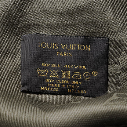 Louis Vuitton Silk Wool Monogram Shawl Kaki 4 of 4