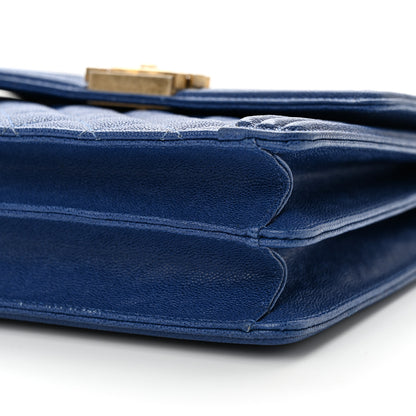 Chanel Caviar Quilted Maxi North South Boy Flap Blue 10 of 12