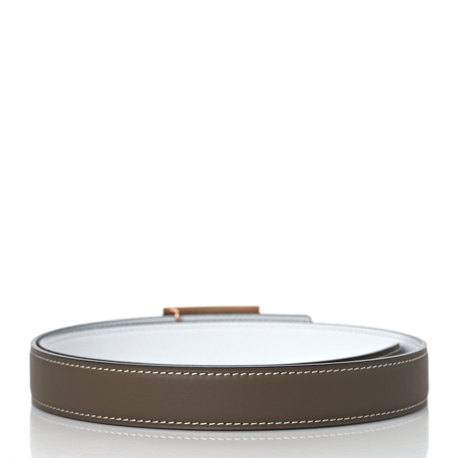 Hermes Epsom Swift 24mm Collier De Chien CDC Belt 90 White Etoupe 2 of 6