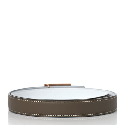 Hermes Epsom Swift 24mm Collier De Chien CDC Belt 90 White Etoupe 2 of 6