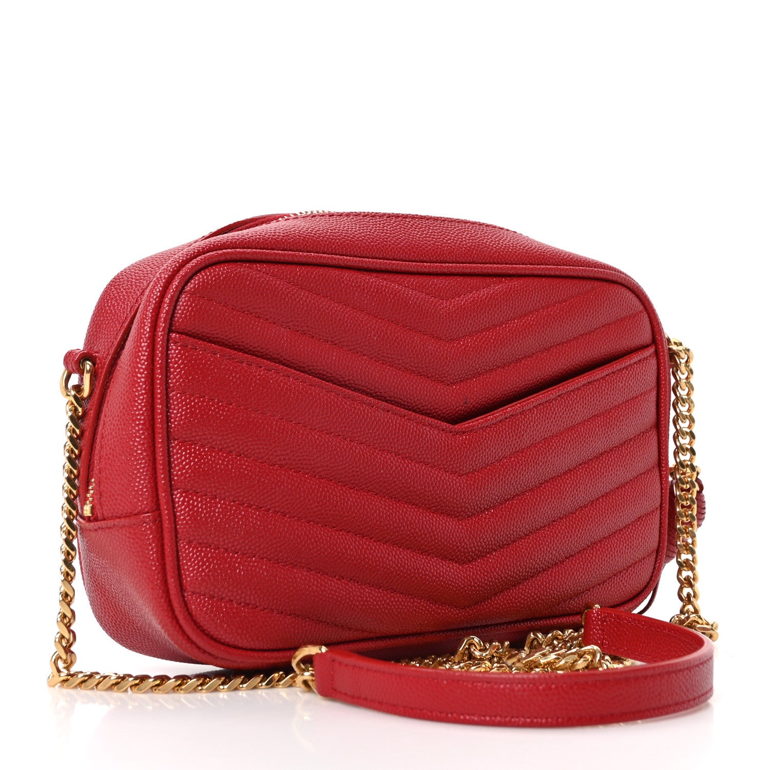 Saint Laurent Grain De Poudre Matelasse Monogram Mini Lou Camera Bag Opyum Red 3 of 10