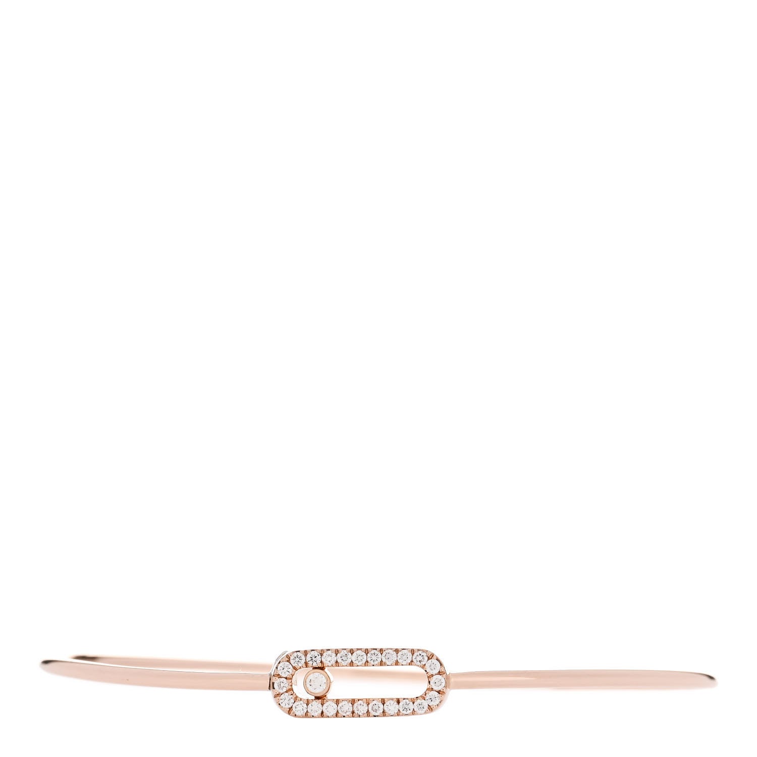 Messika 18K Rose Gold Diamond Thin Move Bangle Bracelet 1 of 4