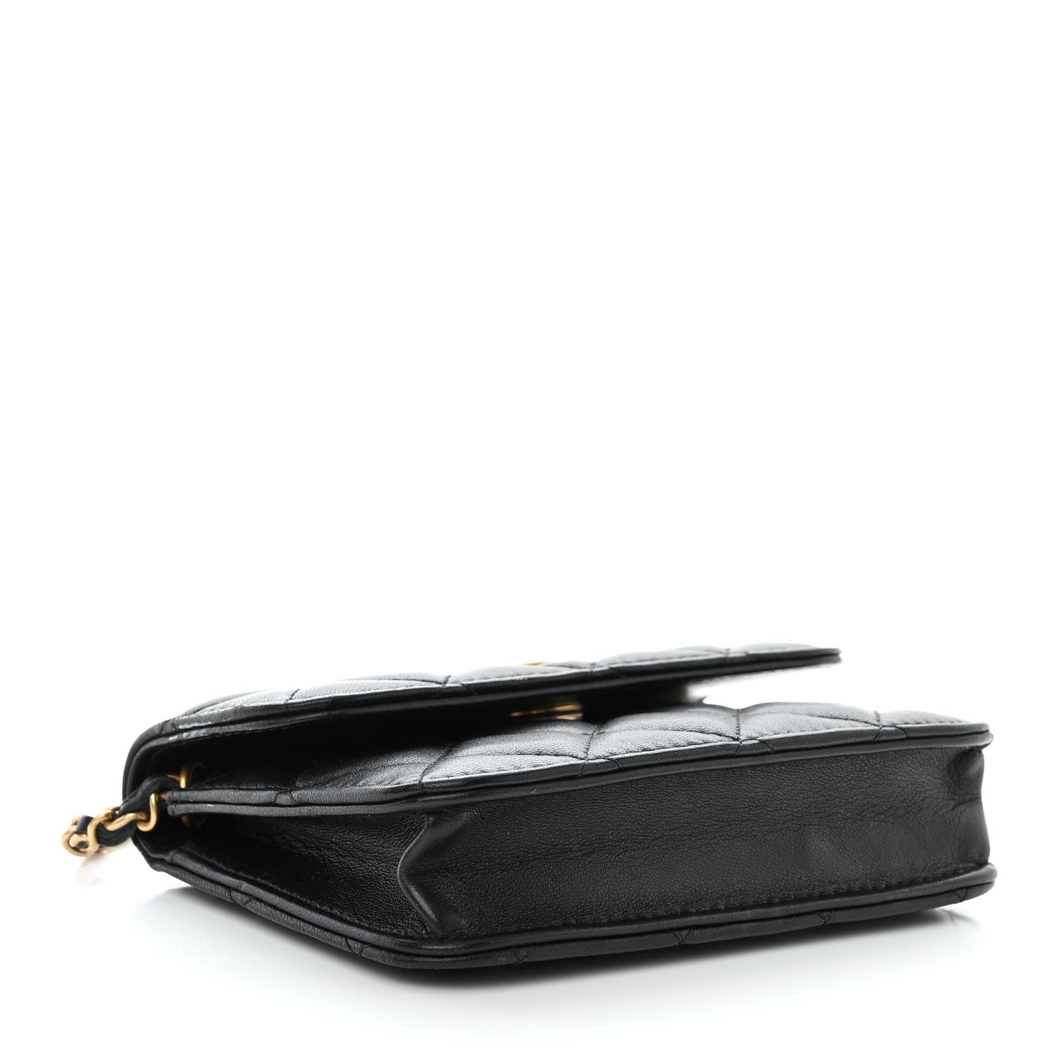 Chanel Lambskin Quilted Pearl Crush Clutch With Chain Black 4 of 12