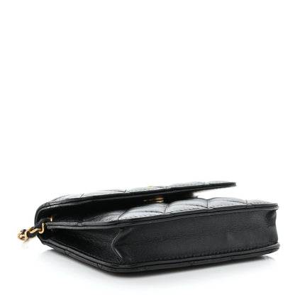 Chanel Lambskin Quilted Pearl Crush Clutch With Chain Black 4 of 12