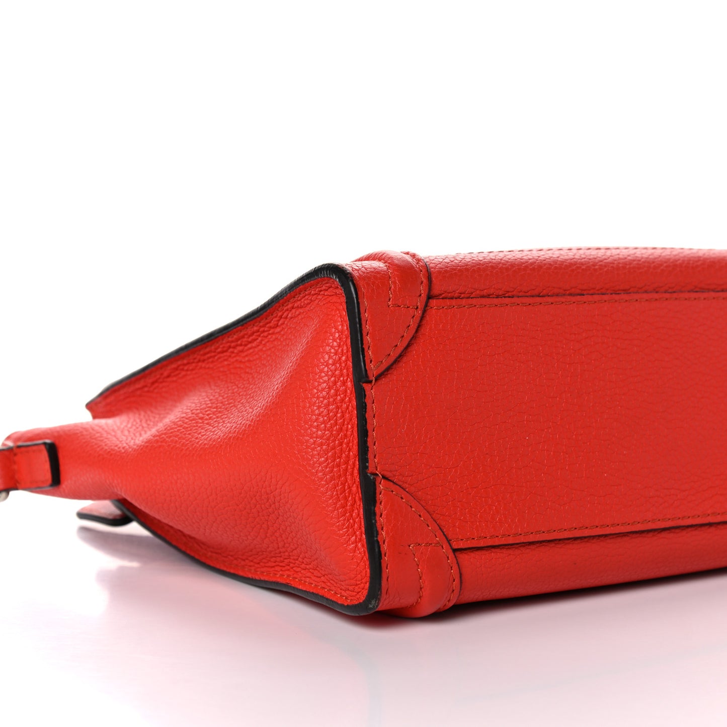 Drummed Calfskin Nano Luggage Vermillion