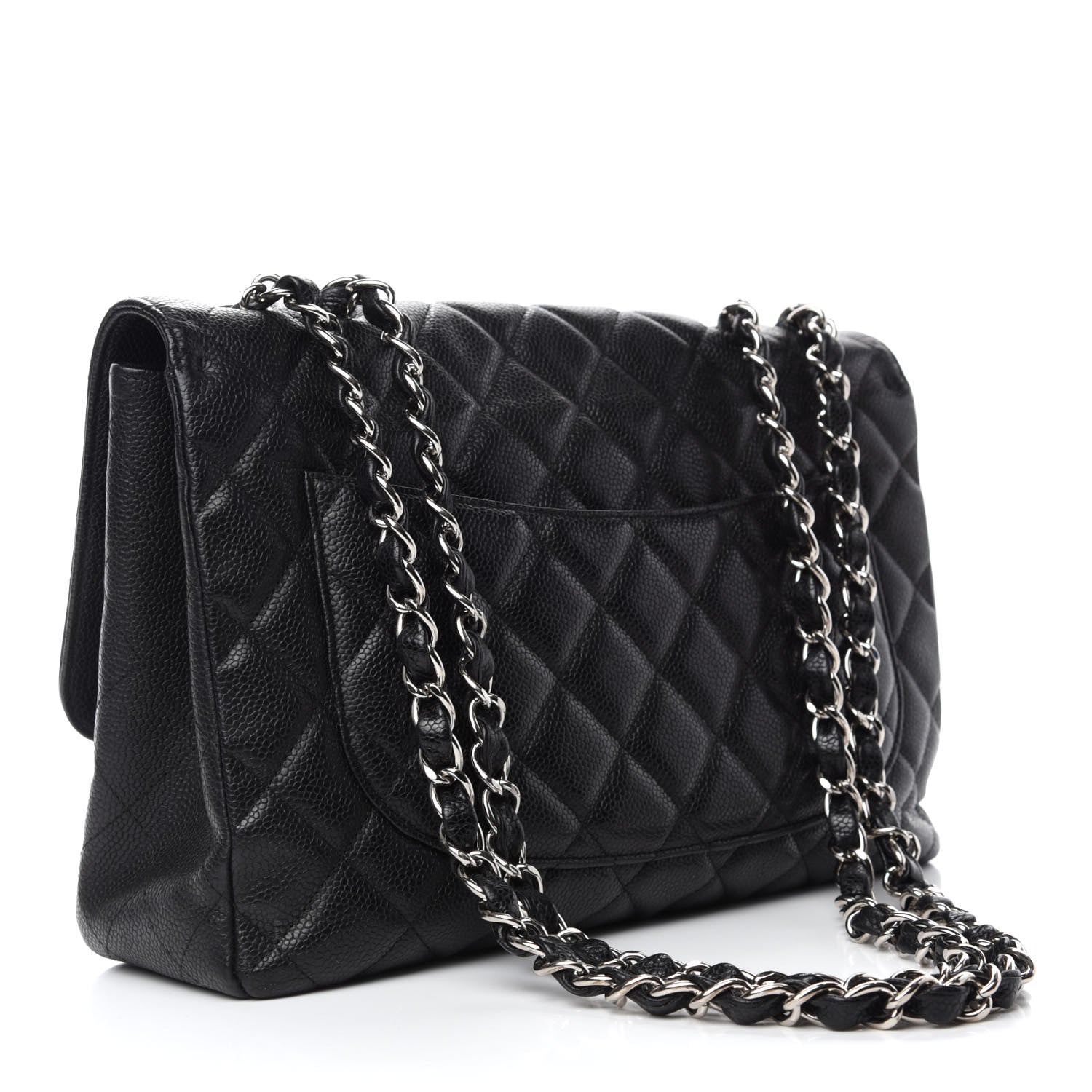 Chanel Caviar Quilted Jumbo Single Flap Black 3 of 11