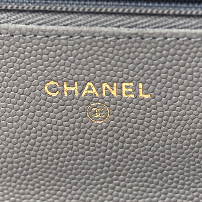 Chanel Caviar Quilted Wallet On Chain WOC Grey 6 of 11