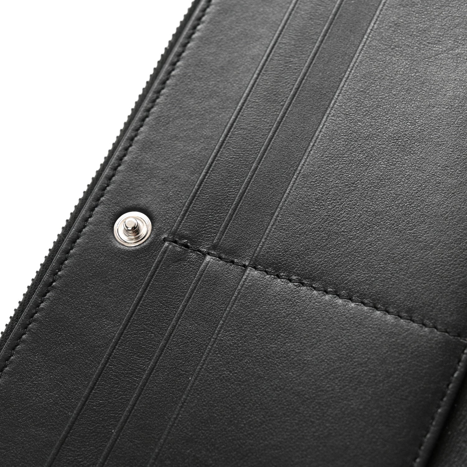 Chanel Grained Calfskin Quilted Long Zipped Wallet So Black 9 of 11