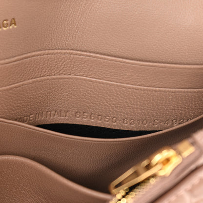 Balenciaga Shiny Calfskin Crocodile Embossed Hourglass Chain Bag Nude Beige 7 of 10
