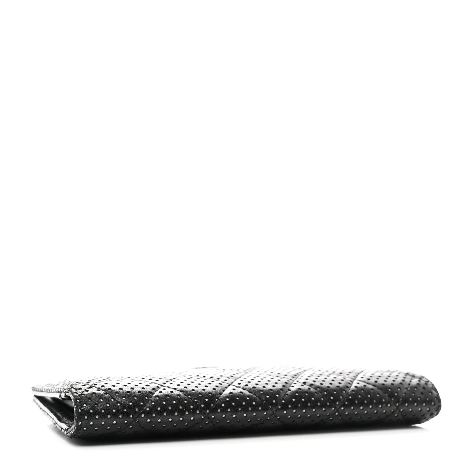 Chanel Lambskin Perforated Yen Wallet Black 4 of 10