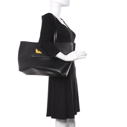 Fendi Vitello Elite Cuoio Monster Buggies Medium Roll Tote Black Multicolor Blue Cobalto 2 of 11