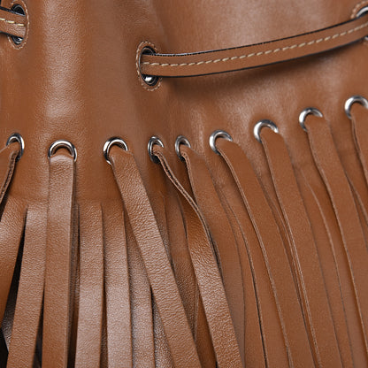 Prada Soft Calfskin Fringe Bucket Bag Cannella 11 of 11