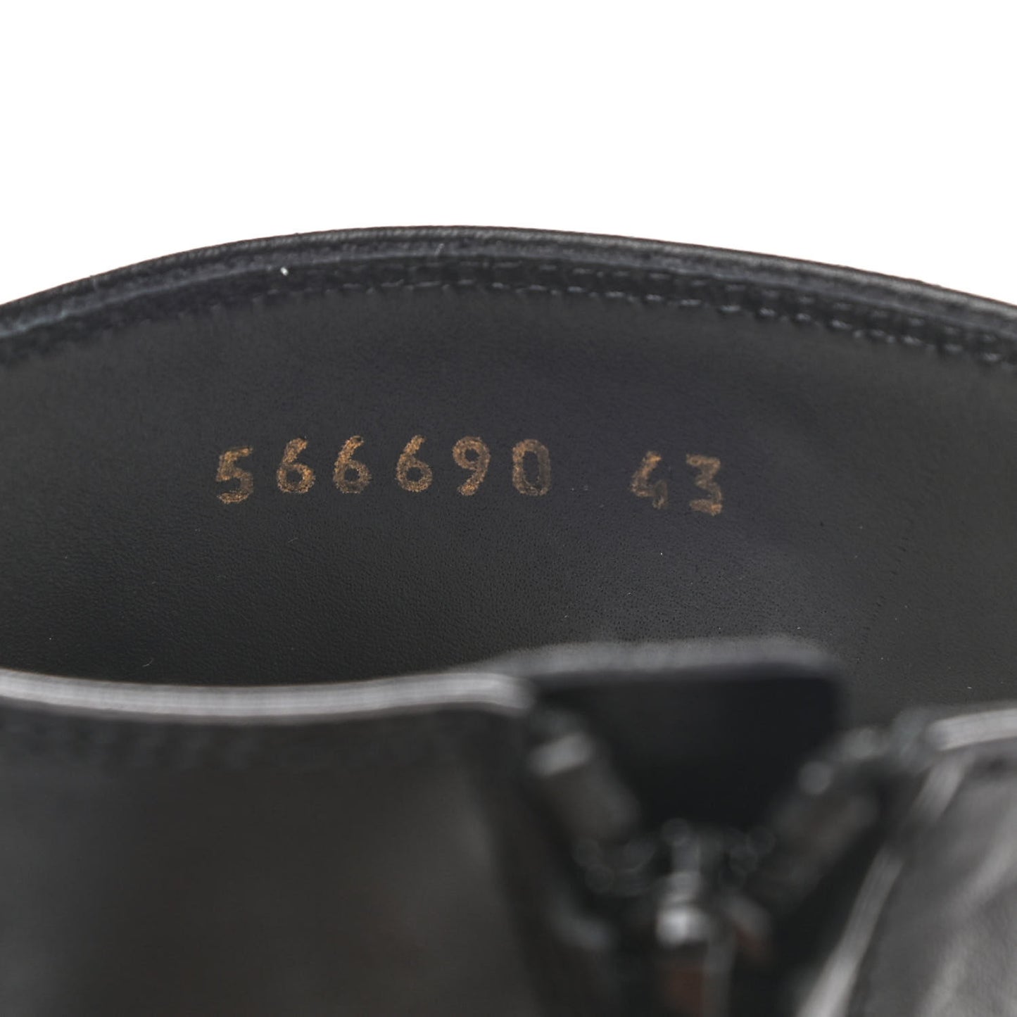 Calfskin Mens Zippered Ankle Boots 43 Black