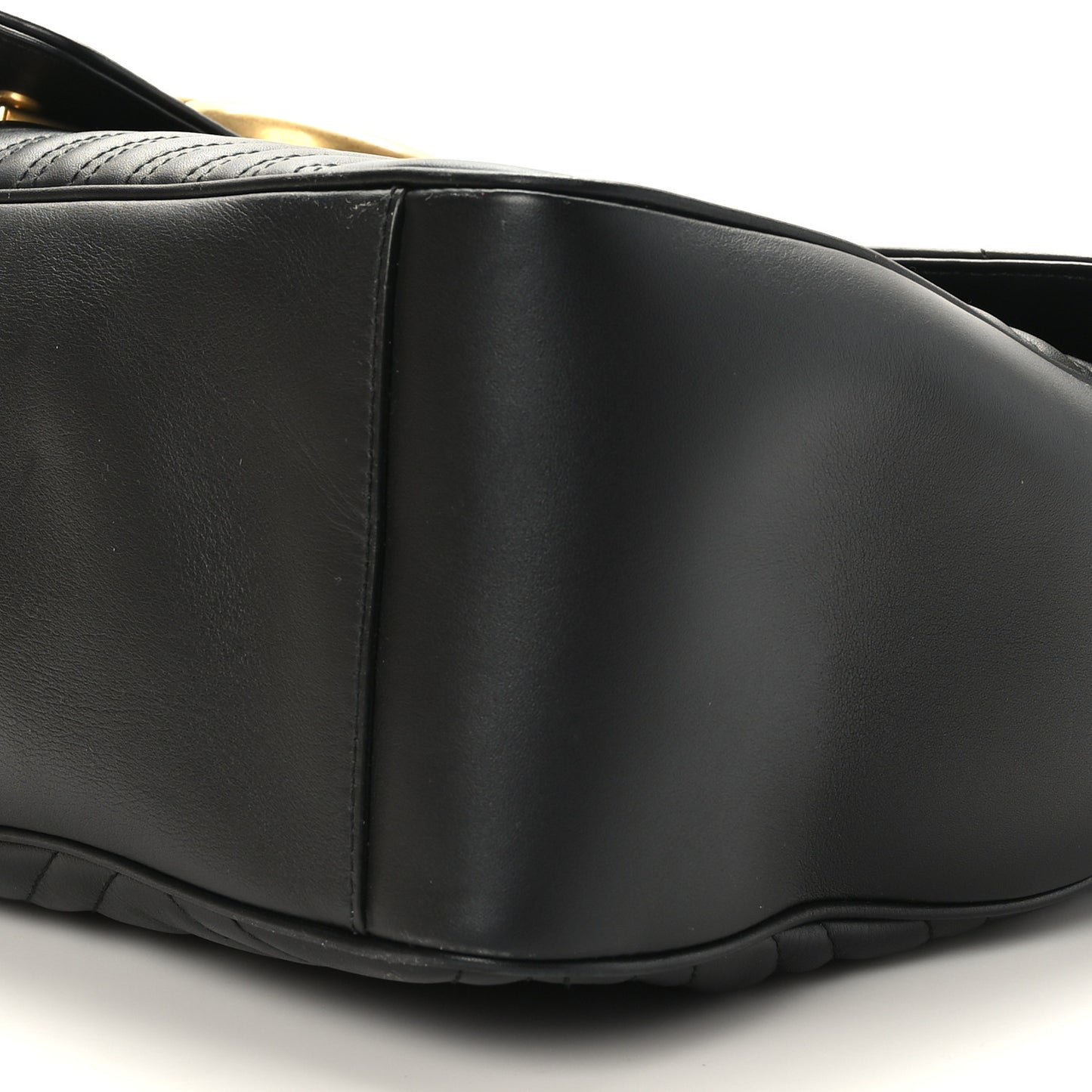Calfskin Matelasse Maxi GG Marmont Top Handle Shoulder Bag Black