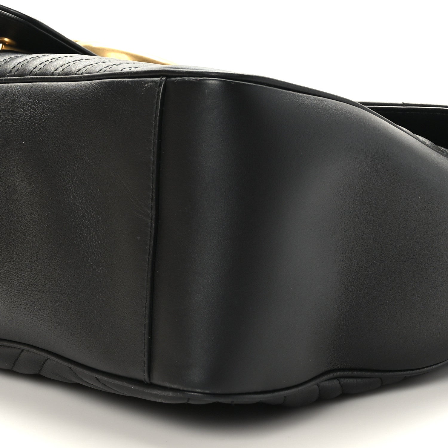 Gucci Calfskin Matelasse Maxi GG Marmont Top Handle Shoulder Bag Black 9 of 10