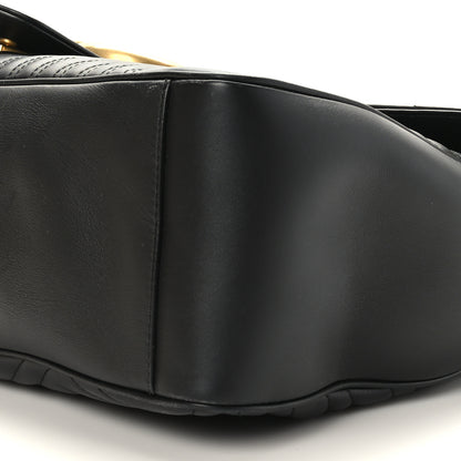 Gucci Calfskin Matelasse Maxi GG Marmont Top Handle Shoulder Bag Black 9 of 10