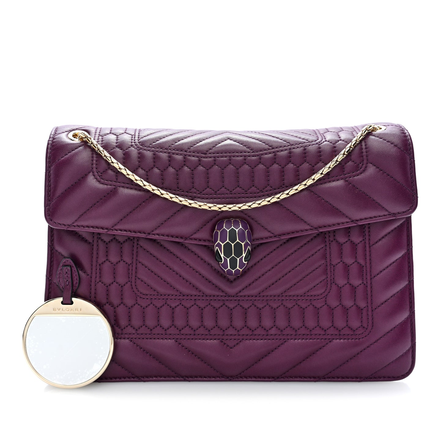 Nappa Quilted Serpenti Forever Shoulder Bag Plum