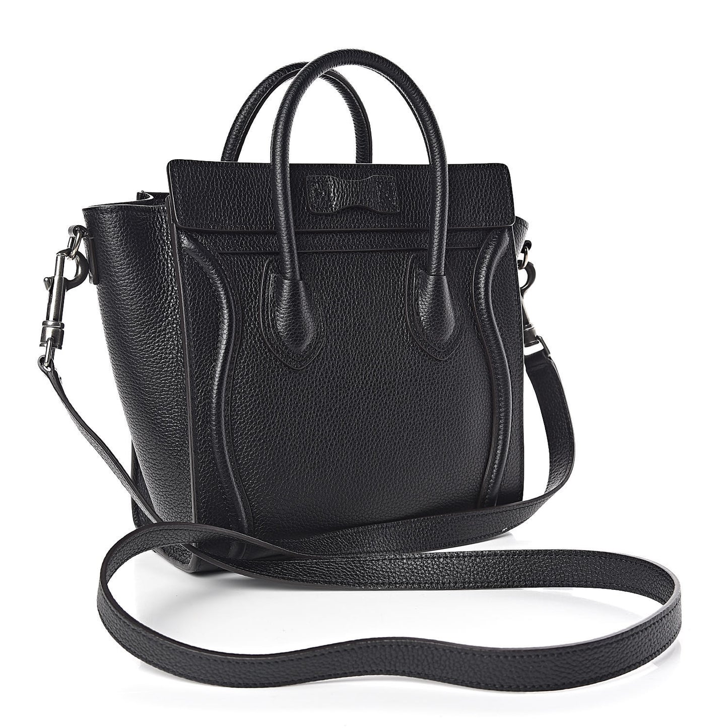 Drummed Calfskin Nano Luggage Black