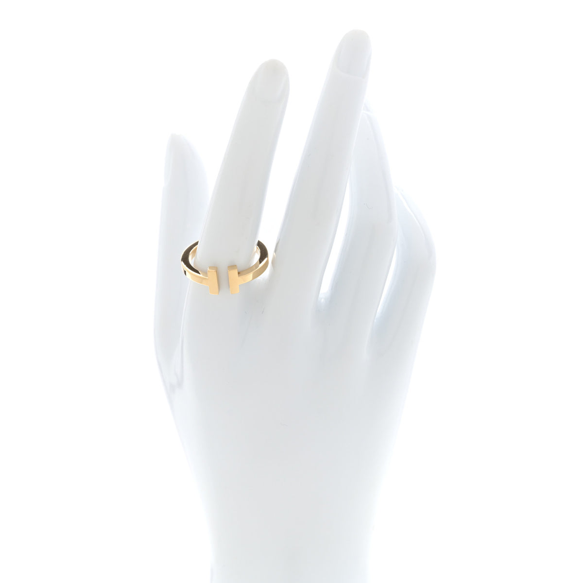 Tiffany 18K Yellow Gold T Square Ring 60 9 2 of 4