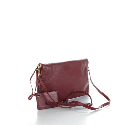Balenciaga Chevre Gold Metallic Edge Hardware Envelope Clutch Bordeaux 3 of 7