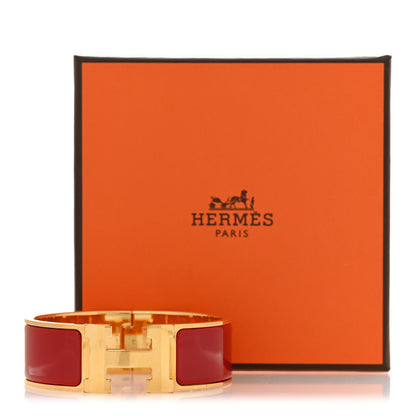 Hermes Enamel Wide Clic Clac H Bracelet PM Rouge Piment 5 of 5