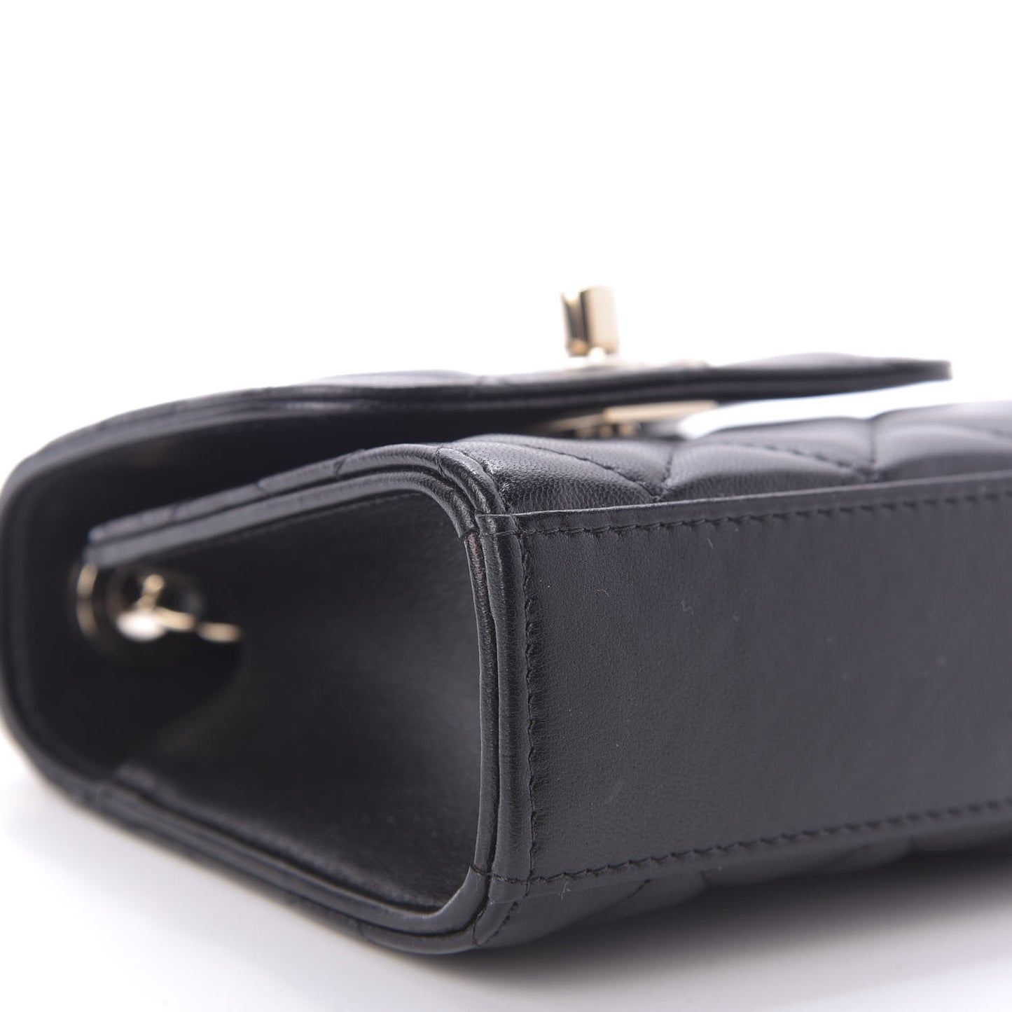 Lambskin Quilted Mini Trendy CC Chain Wallet Black