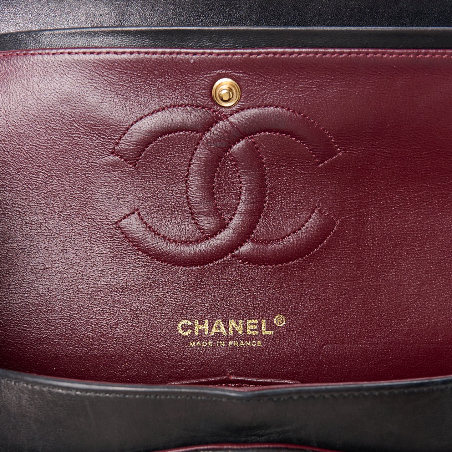 Lambskin Quilted Medium Double Flap Black