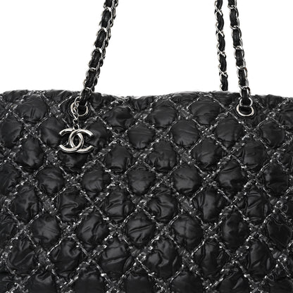 Chanel Nylon Quilted Tweed Stitch Bubble Tote Black 8 of 11