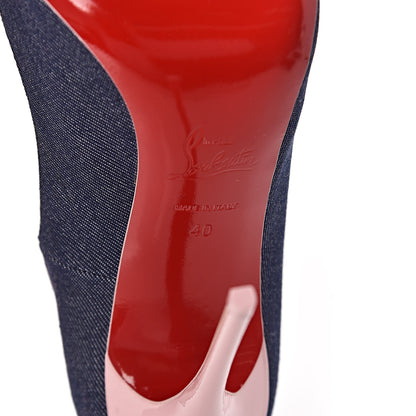 Christian Louboutin Denim Jazz Calf So Kate 120 Pumps 40 Blue Pompadour 6 of 9