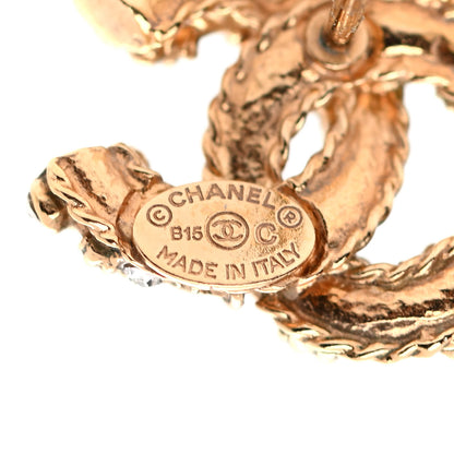 Chanel Crystal Mini Twist CC Earrings Gold 4 of 4
