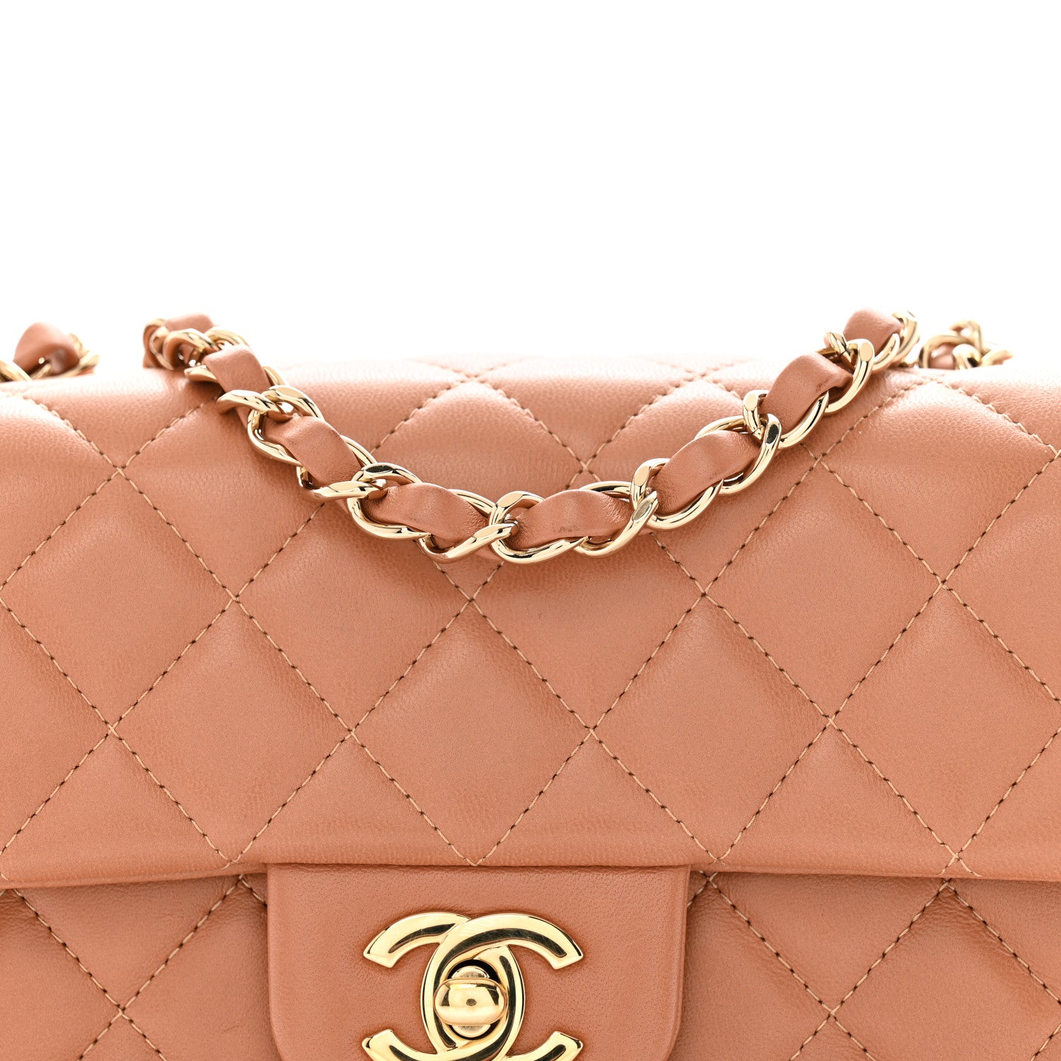 Chanel Lambskin Quilted Mini Rectangular Flap Brown 8 of 13