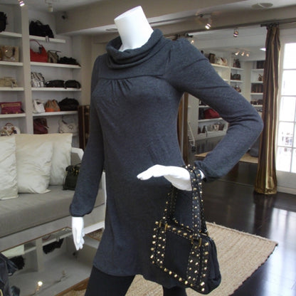 Fendi Canvas Calfskin Romano Selleria Studded Tote Black 2 of 9