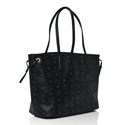 MCM Visetos Medium Liz Reversible Shopper Tote Black 4 of 18