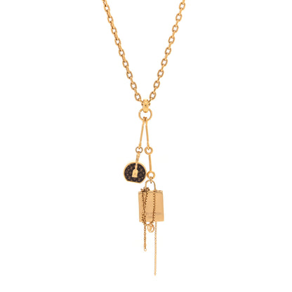 Louis Vuitton Metal Mini Boite Chapeau Pendant Necklace Gold 1 of 4