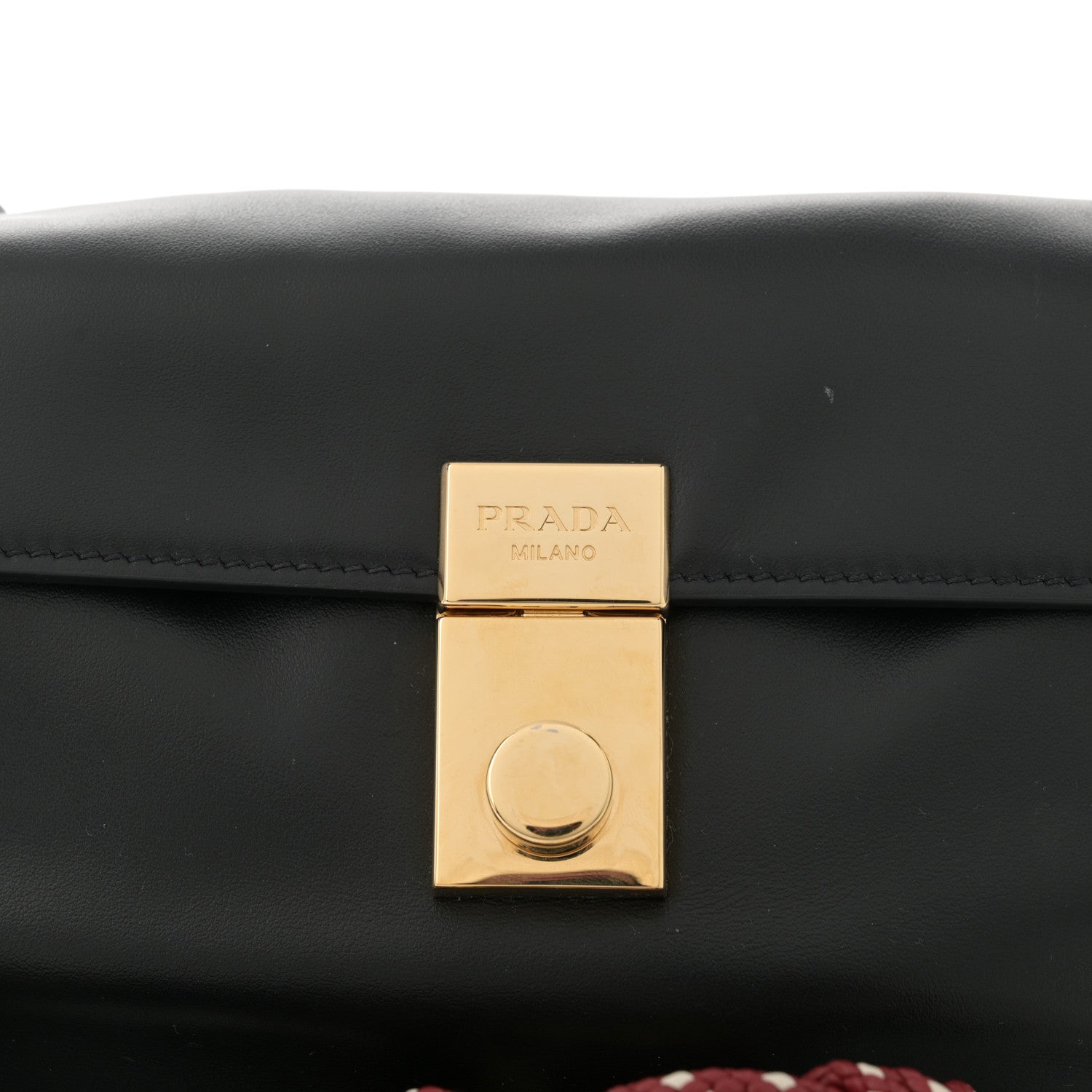 Prada Calfskin Soft Sound Charms Shoulder Bag Black 11 of 14