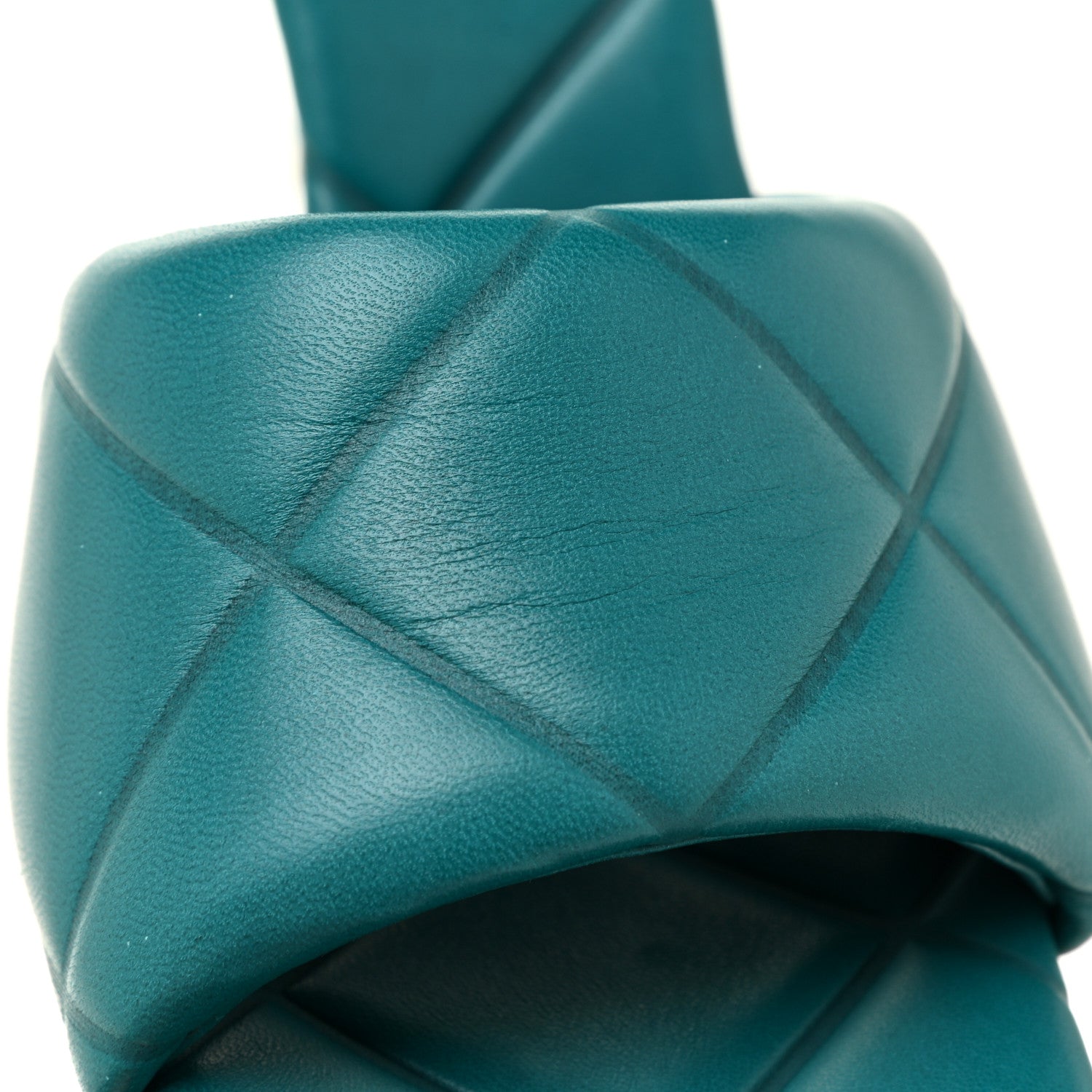 Bottega Veneta Nappa Quilted Rubber Lido Mule Sandals 38.5 Duck Green 9 of 11