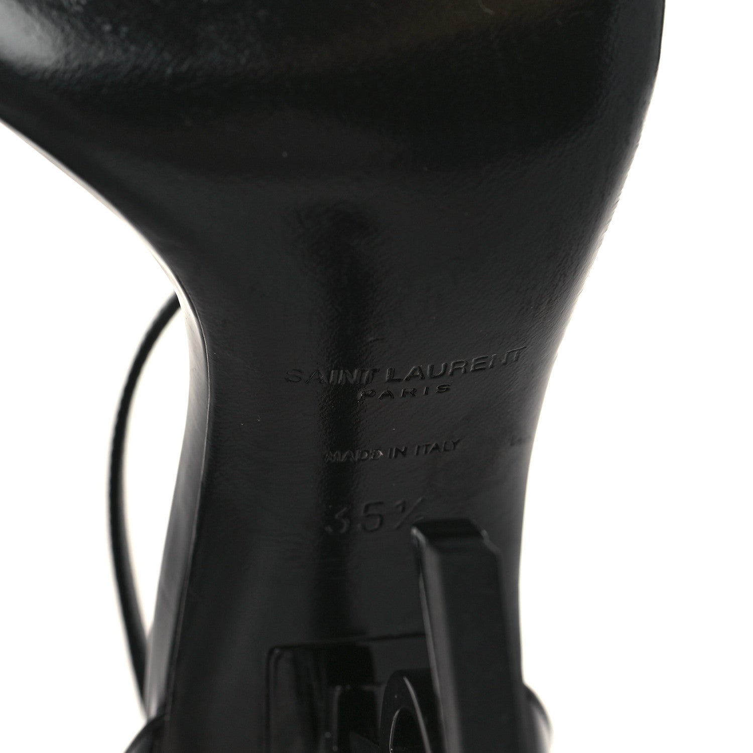 Saint Laurent Patent Calfskin Opyum 110 Sandals 35.5 Black 7 of 11