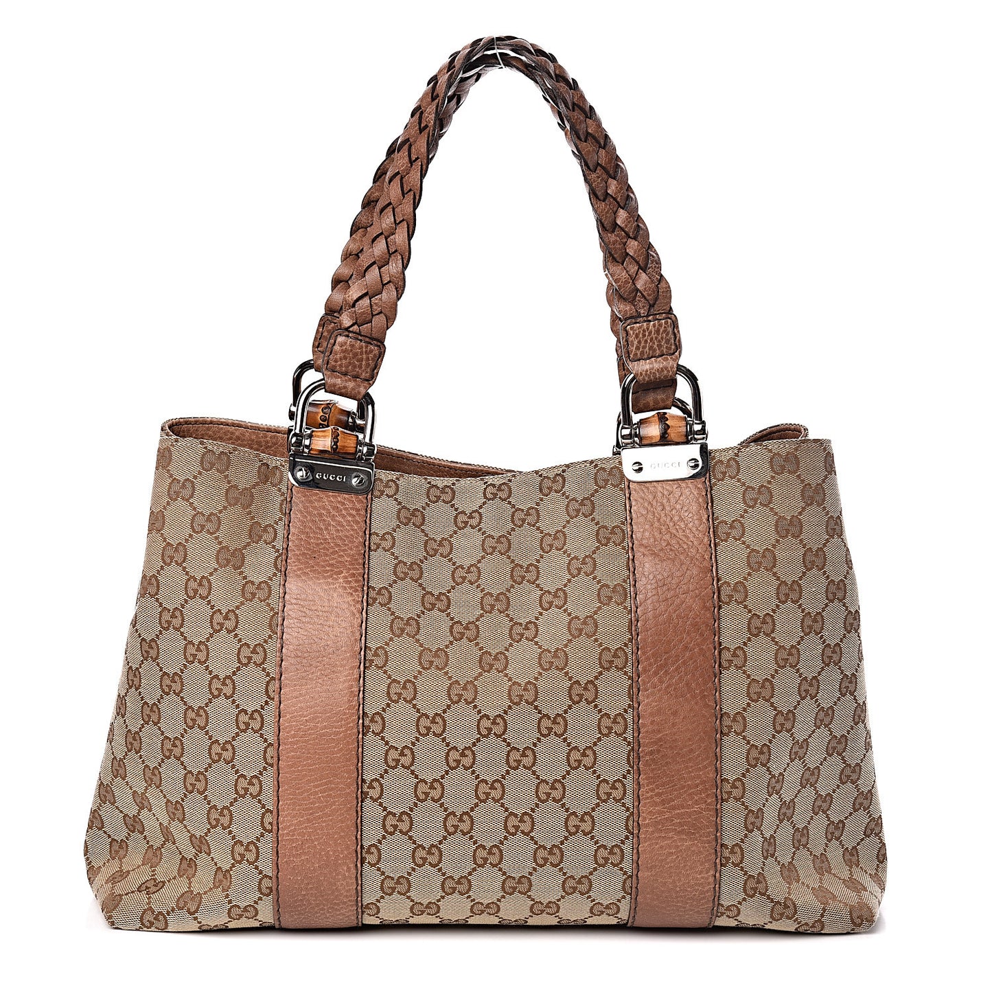Monogram Medium Bamboo Bar Tote Brown