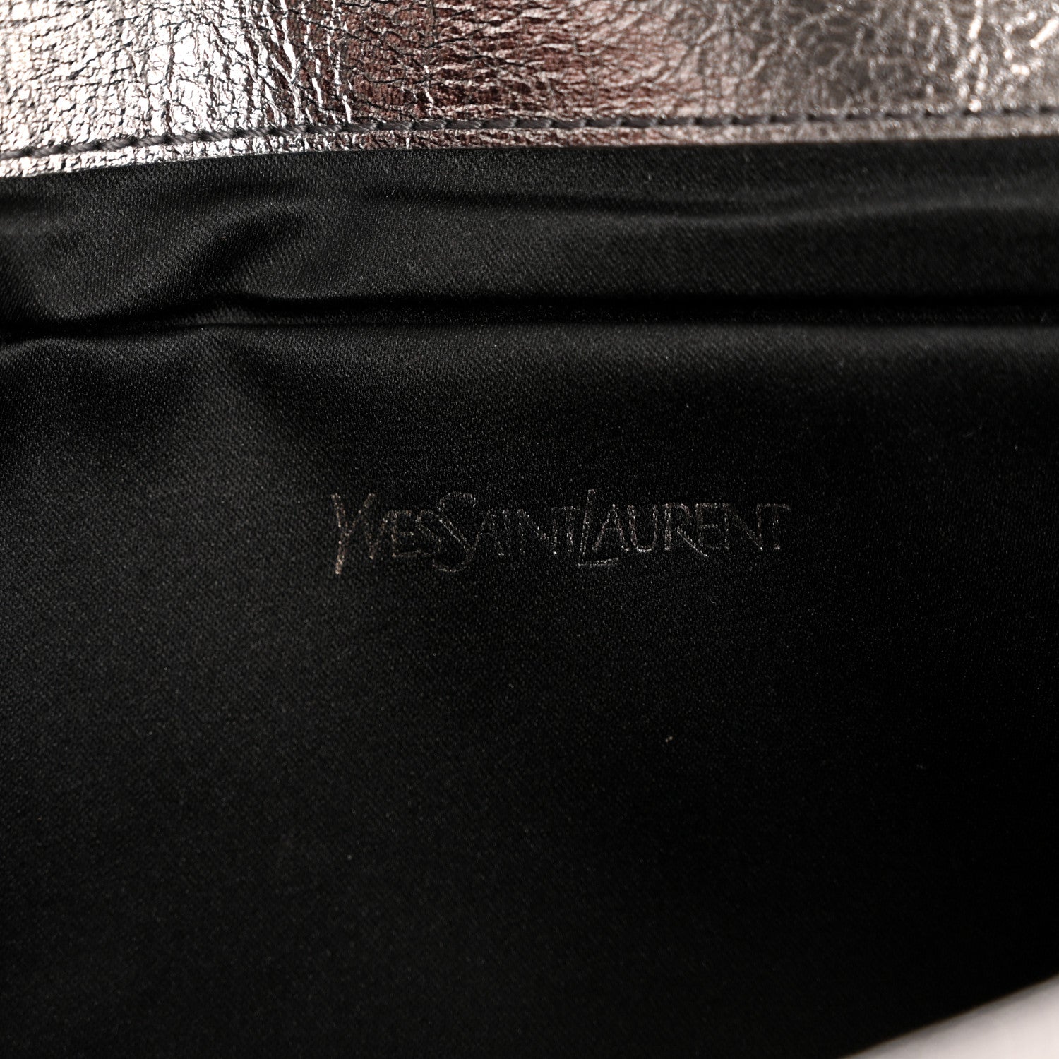 Saint Laurent Metallic Calfskin Large Belle De Jour Clutch Dark Silver 6 of 14