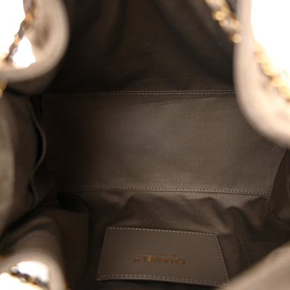 Chanel Suede Quilted Small Chanel 25 Handbag Dark Grey 5 of 10