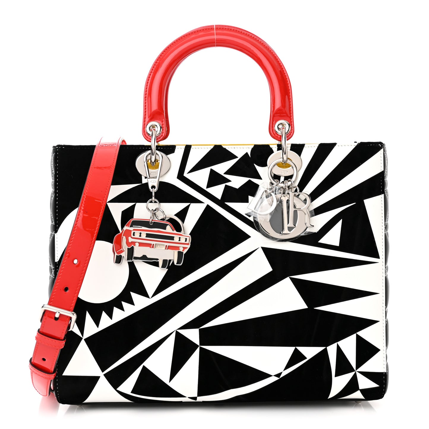 X MATTHEW PORTER Patent Printed Calfskin Cannage Medium Lady Multicolor