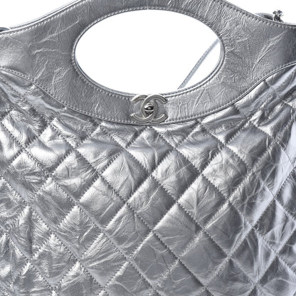 Chanel Metallic Crumpled Calfskin Small 31 Shopping Bag Silver 8 of 10