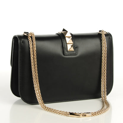 Valentino Garavani Vitello Medium Glam Lock Rockstud Flap Black 3 of 7